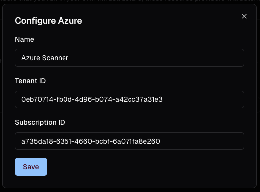 Azure Compute Scanner Configuration